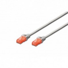 Cable de conexión U-UTP CAT 6, PVC AWG 26/7, longitud de 0,5 m, color gris