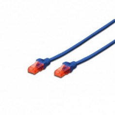 Cable de conexión U-UTP CAT 6, PVC AWG 26/7, longitud 0,5 m, color azul