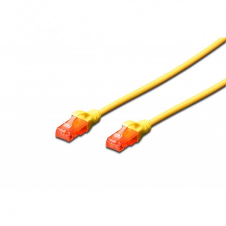 Cable de conexión U-UTP CAT 6, PVC AWG 26/7, longitud 0,5 m, color amarillo