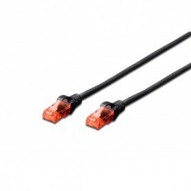 Cable de conexión U-UTP CAT 6, PVC AWG 26/7, longitud 1 m, color negro