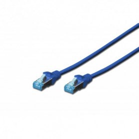 Cable de conexión SF-UTP CAT 5e, Cu, PVC AWG 26/7, longitud 0,5 m, color azul