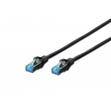Cable de conexión SF-UTP CAT 5e, Cu, PVC AWG 26/7, longitud 0,5 m, color negro