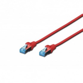 Cable de conexión SF-UTP CAT 5e, Cu, PVC AWG 26/7, longitud 0,5 m, color rojo