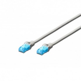 Cable de conexión U-UTP CAT 5e, Cu, PVC AWG 26/7, longitud de 0,25 m, color gris