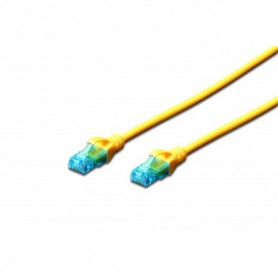 Cable de conexión U-UTP CAT 5e, Cu, PVC AWG 26/7, longitud 0,5 m, color amarillo