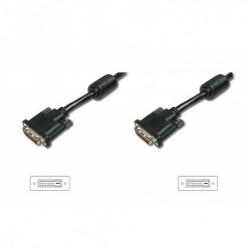 Cable de conexión DVI, DVI (24+1), 2 x ferrita M/M, 3.0m, DVI-D Dual Link, negro