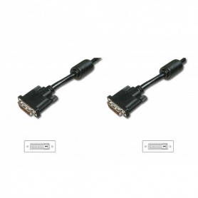 Cable de conexión DVI, DVI (24+1), 2 x ferrita M/M, 5.0m, DVI-D Dual Link, negro