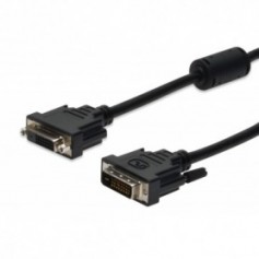 Cable de extensión DVI, DVI(24+1), 2x ferrit M/F, 2.0m, DVI-D Dual Link, negro