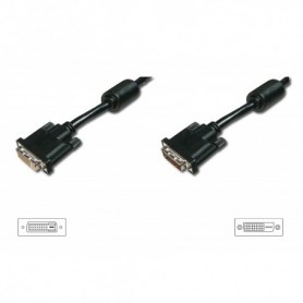 Cable de extensión DVI, DVI(24+1), 2x ferrit M/F, 10.0m, DVI-D Dual Link, negro