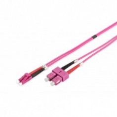 Cable de conexión DIGITUS de fibra óptica, LC a SC multimode OM4 - 50/125 µ, Duplex, color RAL4003, Longitud de 2 m