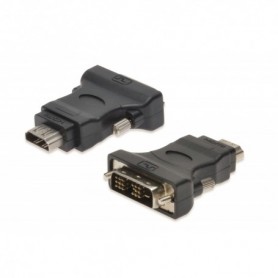 Adaptador DVI, DVI (18+1) - HDMI tipo A Compatible con M/F, conexión simple DVI-D, HDMI 1.3. negro