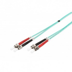 Cable de conexión de fibra óptica DIGITUS, ST a ST multimode 50/125 µ, Duplex Longitud de 7 m, clase OM3