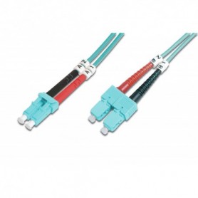 Cable de conexión DIGITUS de fibra óptica, LC a SC multimode 50/125 µ, Duplex Longitud de 1m, clase OM3