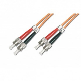 Cable de conexión de fibra óptica DIGITUS, ST a ST multimode 50/125 µ, Duplex, longitud de 1 m