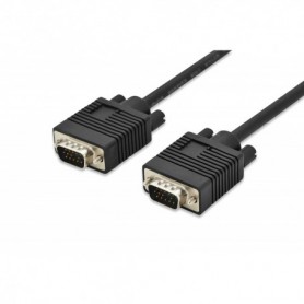 Cable de conexión de monitor VGA, HD15 M/M, 3.0m, 3 coax./7C, 2 x ferrito, negro