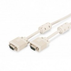 Cable de conexión de monitor VGA, HD15 M/M, 5.0m, 3Coax/7C, 2xferrite, be