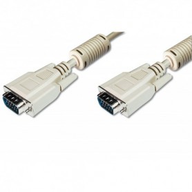 Cable de conexión de monitor VGA, HD15 M/M, 5.0m, 3Coax/7C, 2xferrite, be