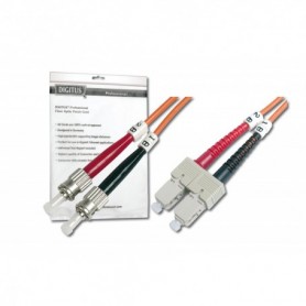 Cable de conexión de fibra óptica DIGITUS, ST a SC multimode, OM1, 62.5/125 µ, Duplex Longitud de 1m
