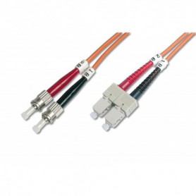 Cable de conexión de fibra óptica DIGITUS, ST a SC multimode, OM1, 62.5/125 µ, Duplex Longitud de 5m