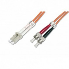 Cable de conexión de fibra óptica DIGITUS, LC a ST multimode, OM1, 62.5/125 µ, Duplex Longitud de 5m