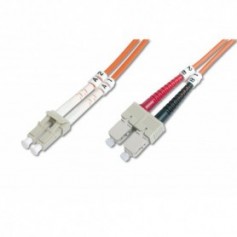 Cable de conexión DIGITUS de fibra óptica, LC a SC multimode, OM1, 62.5/125 µ, Duplex Longitud de 1m
