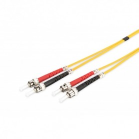 Cable de conexión de fibra óptica DIGITUS, ST a ST OS2, modo único 09/125 µ, Duplex, Longitud de 2 m