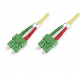 Cable de conexión DIGITUS de fibra óptica, SC (APC) a SC (APC), modo único 09/125 µ, Duplex, Longitud de 3m