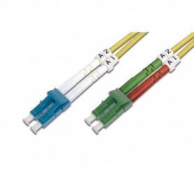 Cable de conexión de fibra óptica DIGITUS LC (APC) a LC (PC), modo único 09/125 µ, Duplex Longitud de 1 m