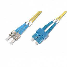 Cable de conexión de fibra óptica DIGITUS, ST a SC OS2, modo único 09/125 µ, Duplex, Longitud de 7m