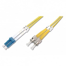 Cable de conexión de fibra óptica DIGITUS, LC a ST OS2, modo único 09/125 µ, Duplex, Longitud de 3m