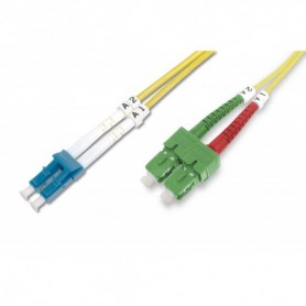 Cable de conexión de fibra óptica DIGITUS SC (APC) a LC (PC), modo único 09/125 µ, Duplex Longitud de 2 m