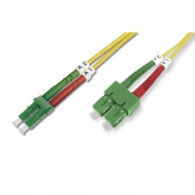 Cable de conexión de fibra óptica DIGITUS SC (APC) a LC (APC), modo único 09/125 µ, Duplex, Longitud de 1m