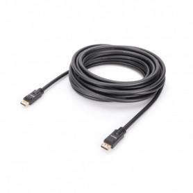 Cable de conexión Displayport, DP, con amp M/M, 10 m, con interlock, Ultra HD 4K, DP 1.2, CE, negro, dorado