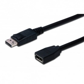 Cable de extensión DisplayPort, DP M/F, 2,0 m, con cierre, preparado para DP 1.2, negro