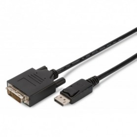 Cable adaptador DisplayPort, DP - DVI (24+1) M/M, 1.0m, w/interlock, DP 1.2 compatible, CE,negro