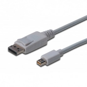 Cable de conexión DisplayPort, mini DP - DP M/M, 3.0m, w/interlock, DP 1.1a conform, blanco