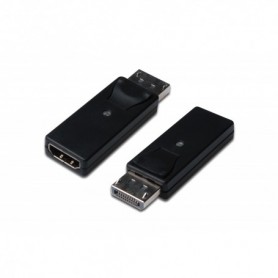 Adaptador DisplayPort, DP - HDMI tipo A M/F,w/interlock, CE,negro