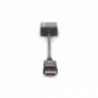 Cable adaptador DisplayPort, DP - HD15 M/H, 0,15 m, con bloqueo, compatible con DP 1.2, CE,negro