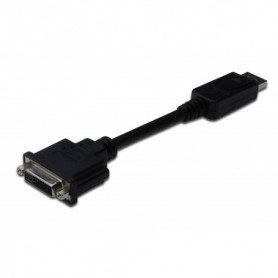 Cable adaptador DisplayPort, DP - DVI (24+5) M/H, 0,15 m, con bloqueo, compatible con DP 1.1a, CE,negro