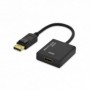 Cable adaptador DisplayPort, DP - HDMI tipo A M/H, 0,2 m, m/interlock, 4K, convertidor activo, CE, gold, bl