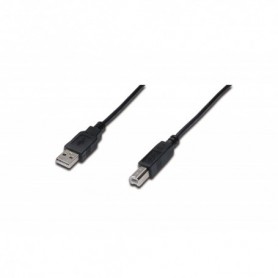 Cable de conexión USB, tipo A - B M/M, 1.0m, USB 2.0 suitable, negro