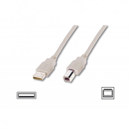 Cable de conexión USB 2.0, tipo A - B M/M, 1 m, admite USB 2.0, be