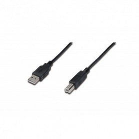 Cable de conexión USB 2.0, tipo A - B M/M, 1 m, admite USB 2.0, negro