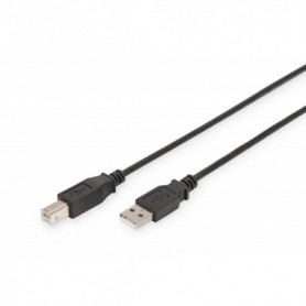 Cable de conexión USB 2.0, tipo A - B M/M, 1,8 m, admite USB 2.0, negro