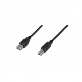 Cable de conexión USB 2.0, tipo A - B M/M, 3 m, compatible con USB 2.0, negro