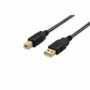 Cable de conexión USB 2.0, tipo A - B M/M,1.8m, USB 2.0 conform cotton, gold, bl