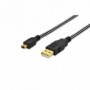 Cable de conexión USB 2.0 , tipo A - mini B (5 pines) M/M, 1 m, admite USB 2.0, cotton, gold, bl