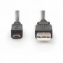 Cable de conexión USB 2.0, tipo A - micro B M/M, 1 m, admite USB 2.0, negro