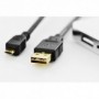 Cable de conexión USB 2.0, tipo A - micro B M/M, 1,0 m, Alta velocidad, conector reversible, negro