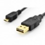 Cable de conexión USB 2.0, tipo A - micro B M/M, 1,0 m, Alta velocidad, conector reversible, negro